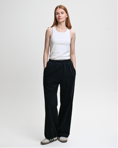 Брюки бархатные Black из 100% хлопка черные